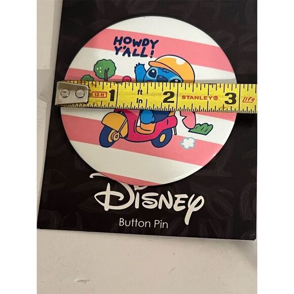 Disney Lilo & Stitch Howdy Y'all! Scooter Button Pin - Picture 3 of 3